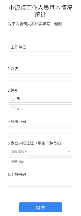 小饭桌工作人员基本情况统计