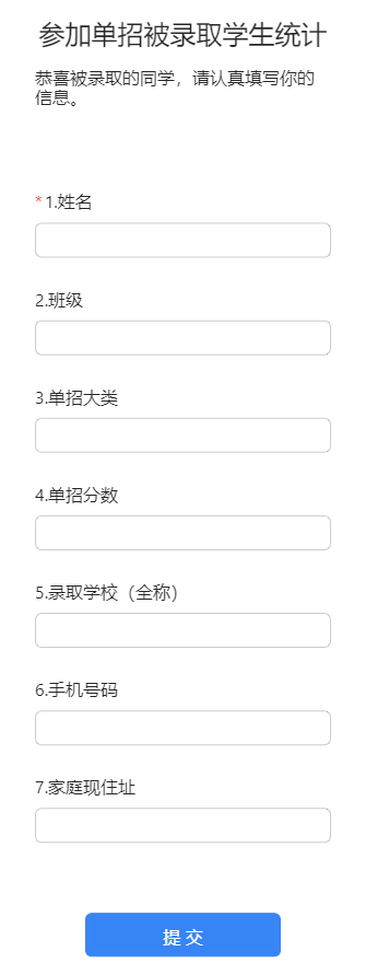参加单招被录取学生统计