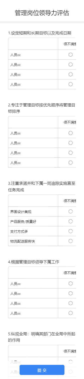 管理岗位领导力评估